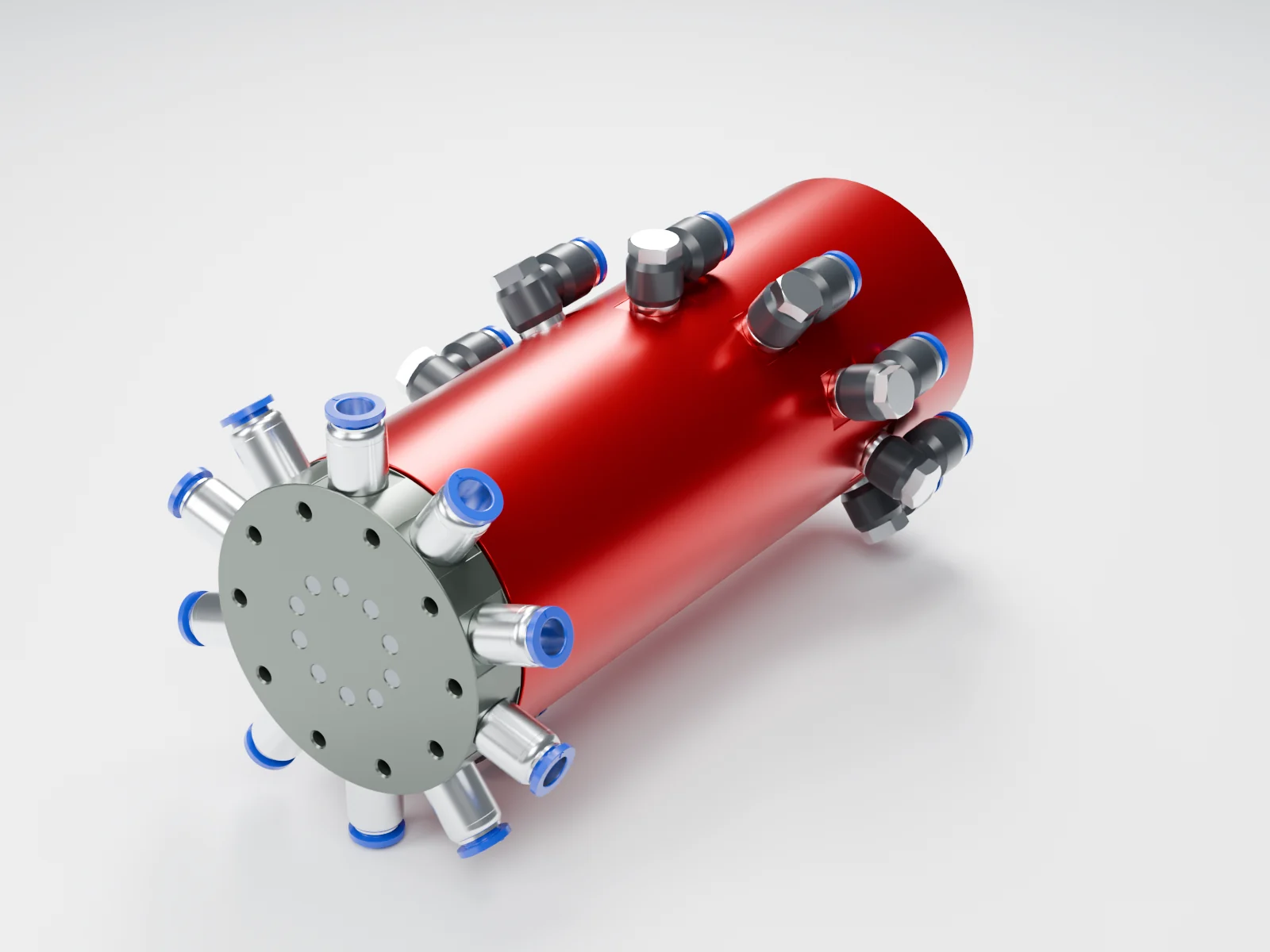 BP-10P-0001 10-passage pneumatic rotary union with G1/8 fittings